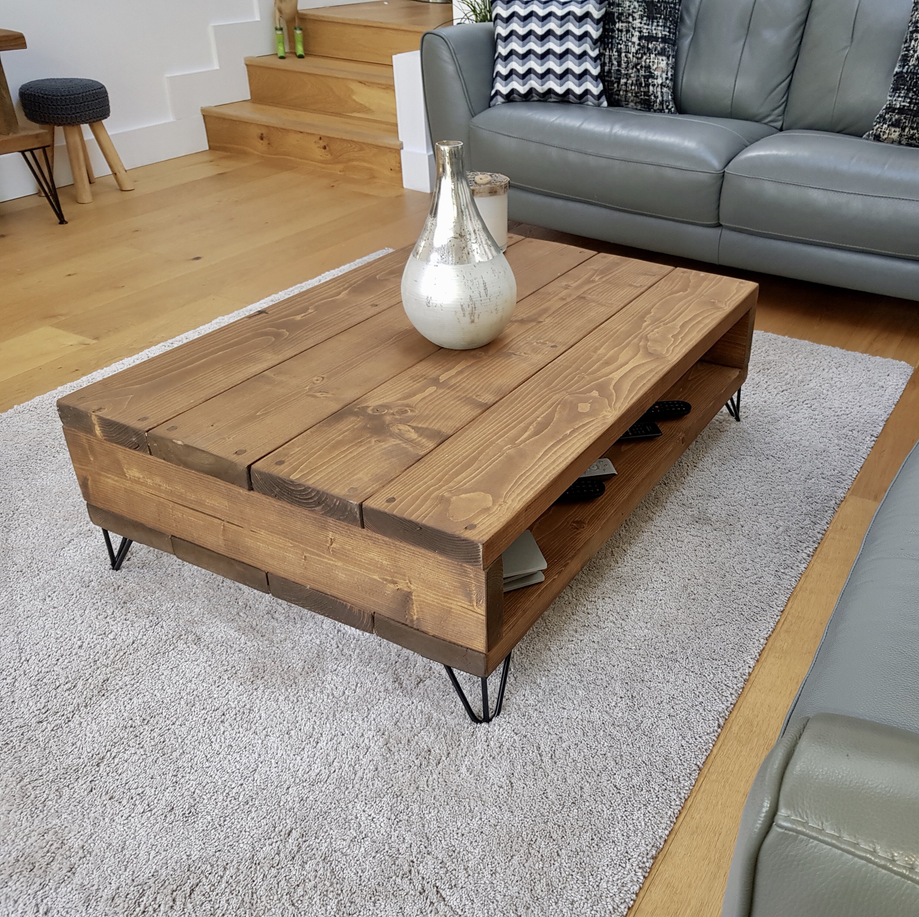 Corley Handmade Solid Wood Coffee Table with Storage