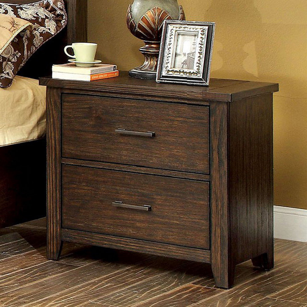 Union Rustic Dorothy 2 Drawer Nightstand In Dark Walnut Wayfair
