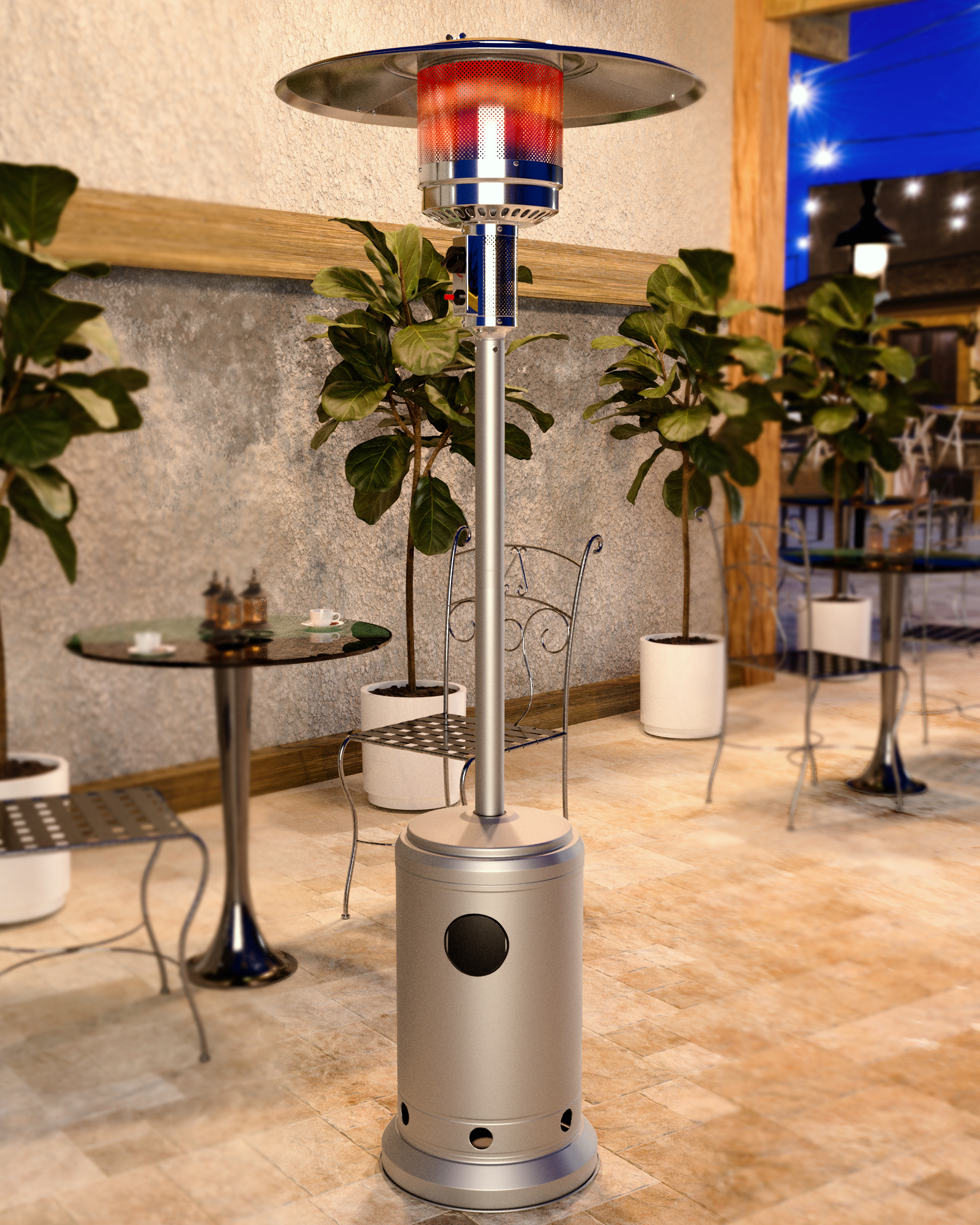 outdoor heaters for patio propane on Rangland 46000 Btu Propane Patio Heater Wayfair