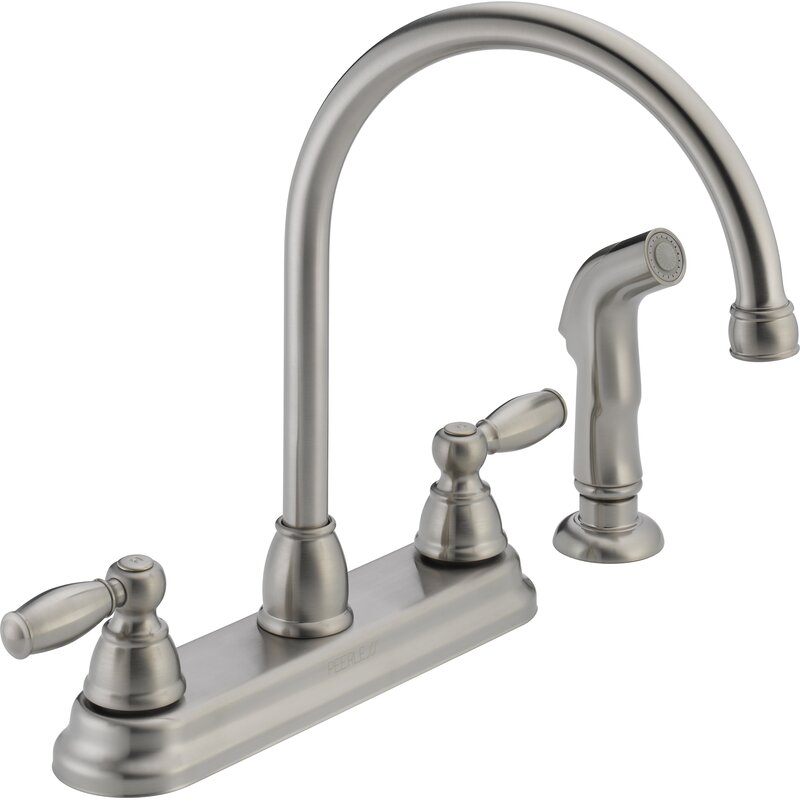 Peerless Faucets Double Handle Kitchen Faucet With Side Spray