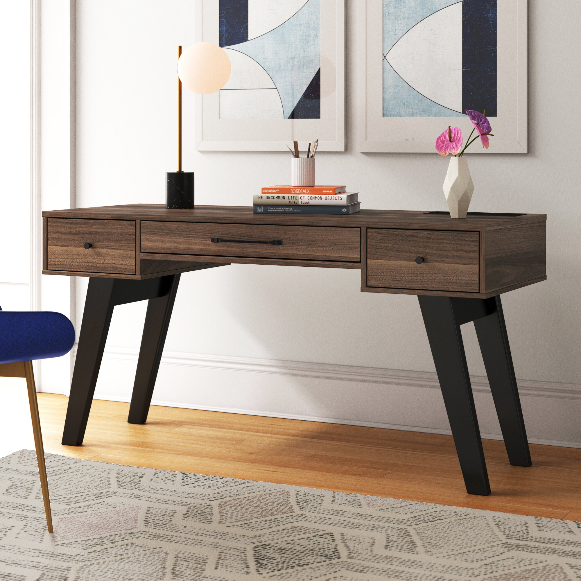 Mercury Row® Peart Desk with Built in Outlets & Reviews | Wayfair