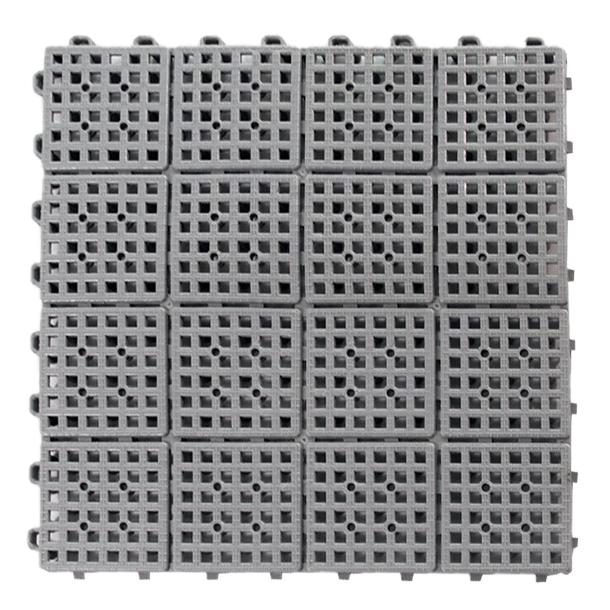 Greatmats Com 11 5 X 11 5 Plastic Interlocking Deck Tile In Gray