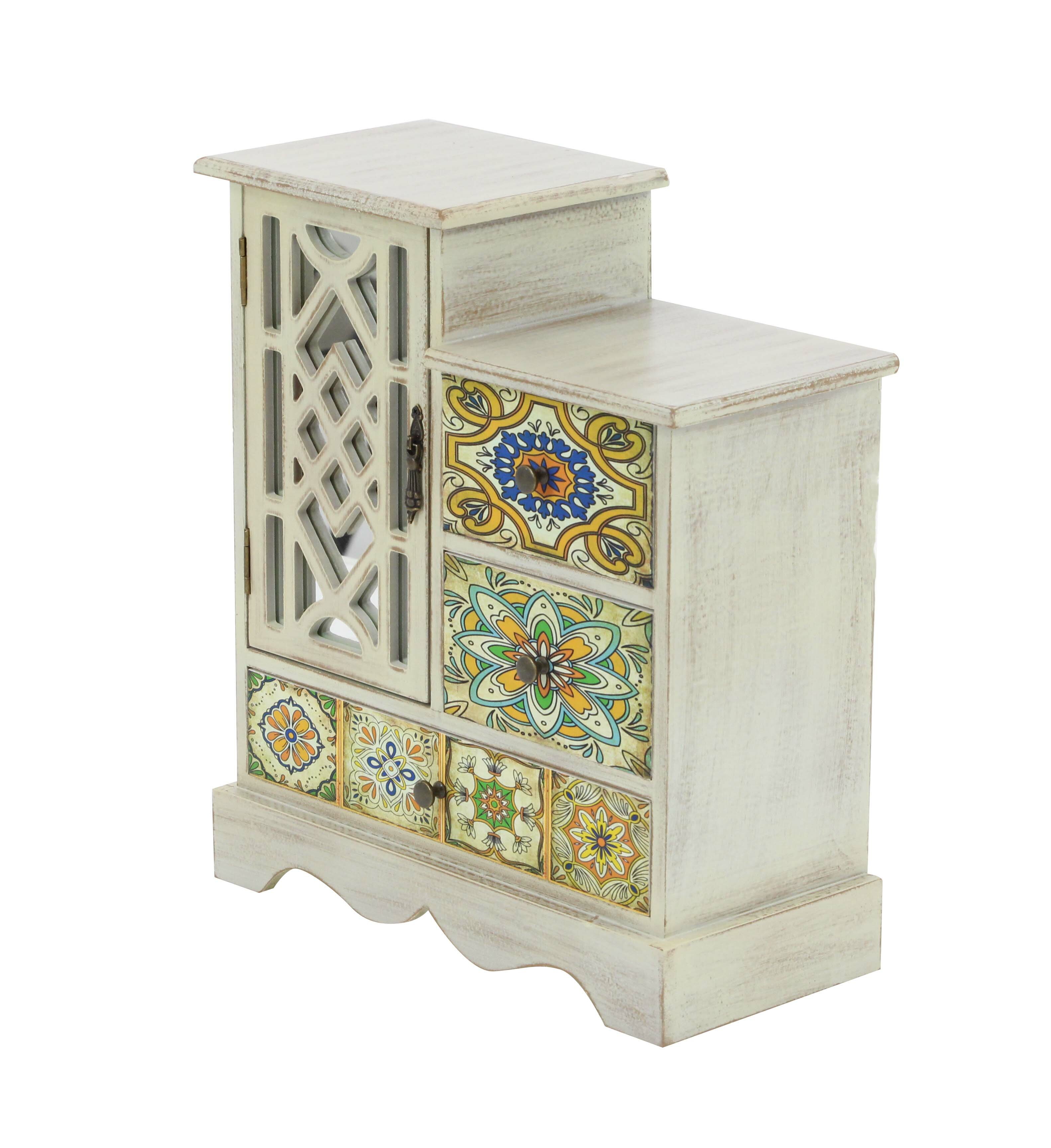 wooden jewelry box white