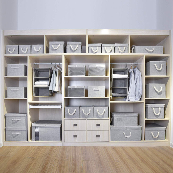 Rebrilliant Storage Boxes For Shelves With Clear Window Closet