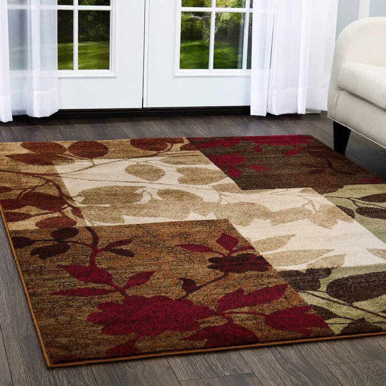 Andover Mills Nadell Floral Beige Brown Burgundy Red Area Rug Reviews Wayfair