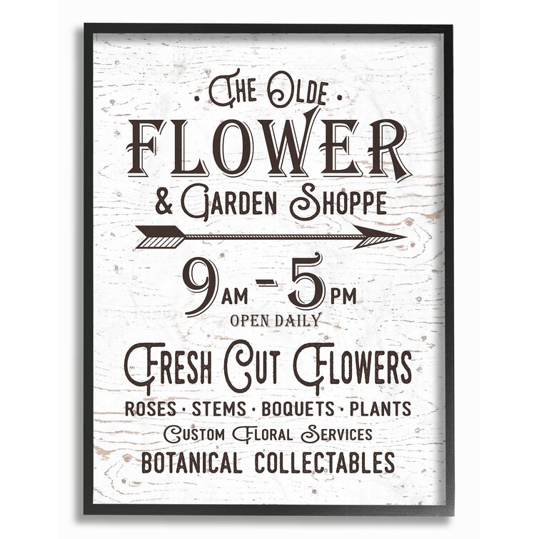 Multi-Color Stupell Industries The Old Flower and Garden Shop Sign Canvas Wall Art 24 x 30