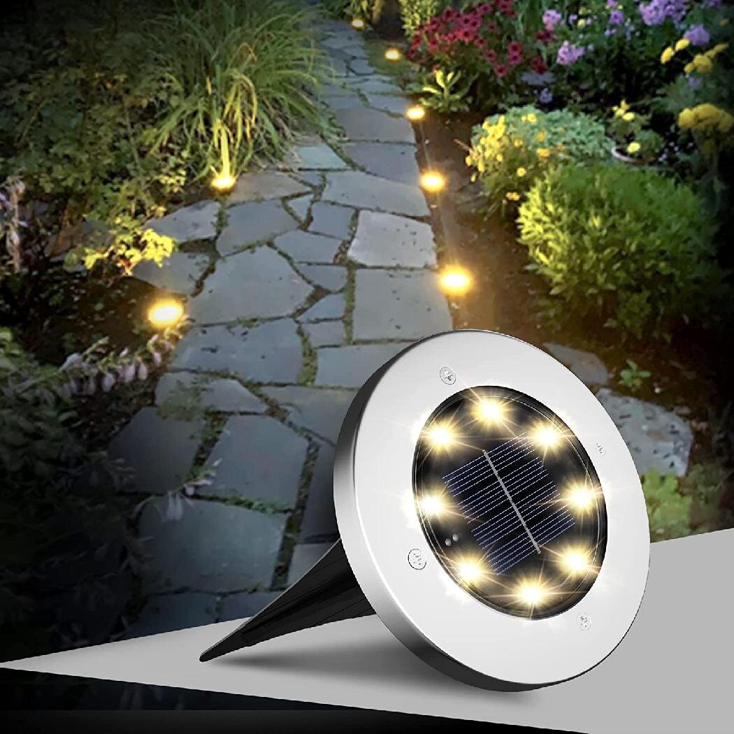 Solar Lawn Lamp 8LED Warm White Light Waterproof Garden Decorative Lamp
