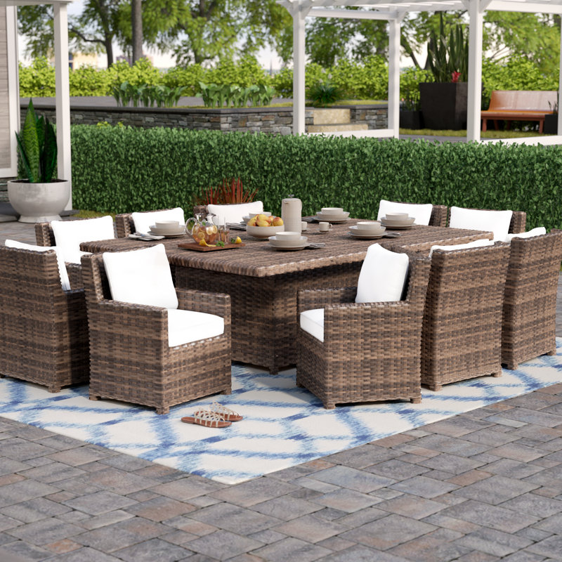 Dutil 11 Piece Sunbrella Dining Set with Cushions
