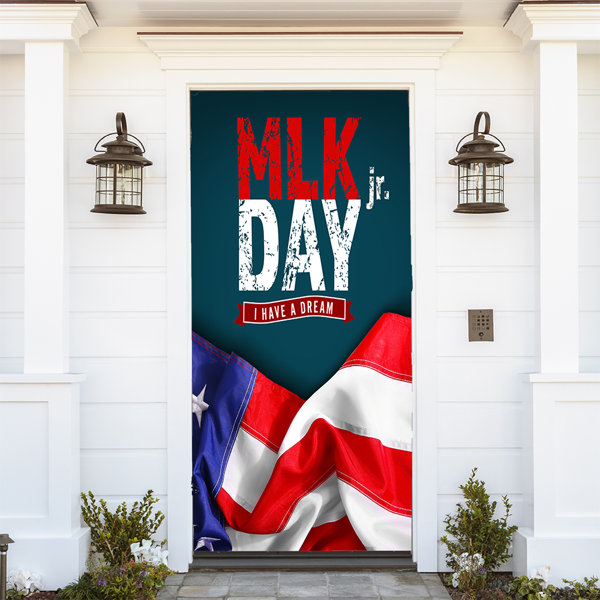 The Holiday Aisle Mlk Day American Flag Door Mural Wayfair