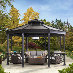 Go to store & view more images Circlet 15 Ft. W x 13.5 Ft. D Metal Patio Gazebo by Sunjoy