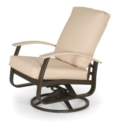 Belle Isle Swivel Patio Chair with Cushion Telescope Casual Frame Color: Textured Beachwood, Cushion Color: Stucco, Arm Color: Kona P10