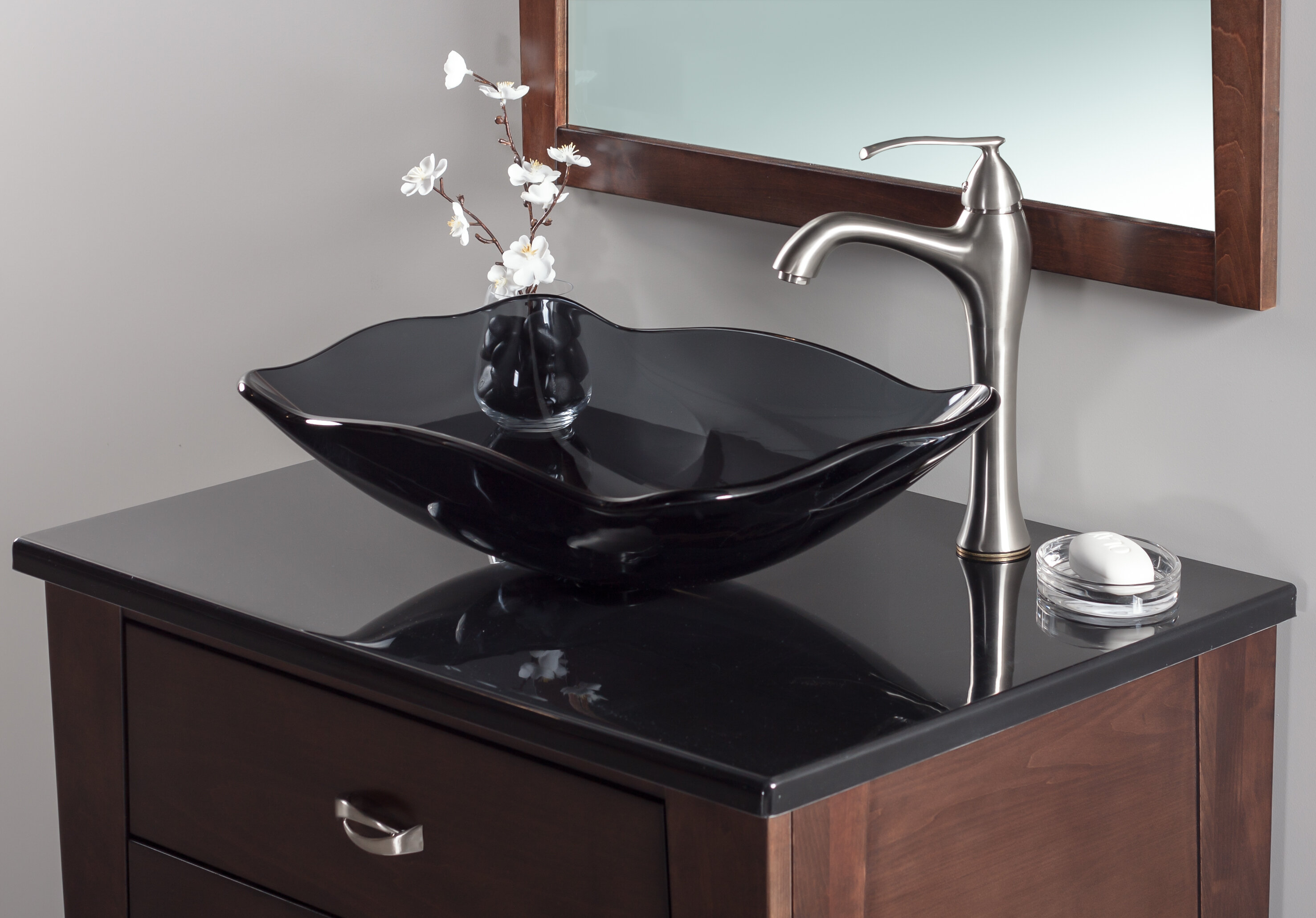 Novatto Glass Vessel Bathroom Sink Reviews Wayfair