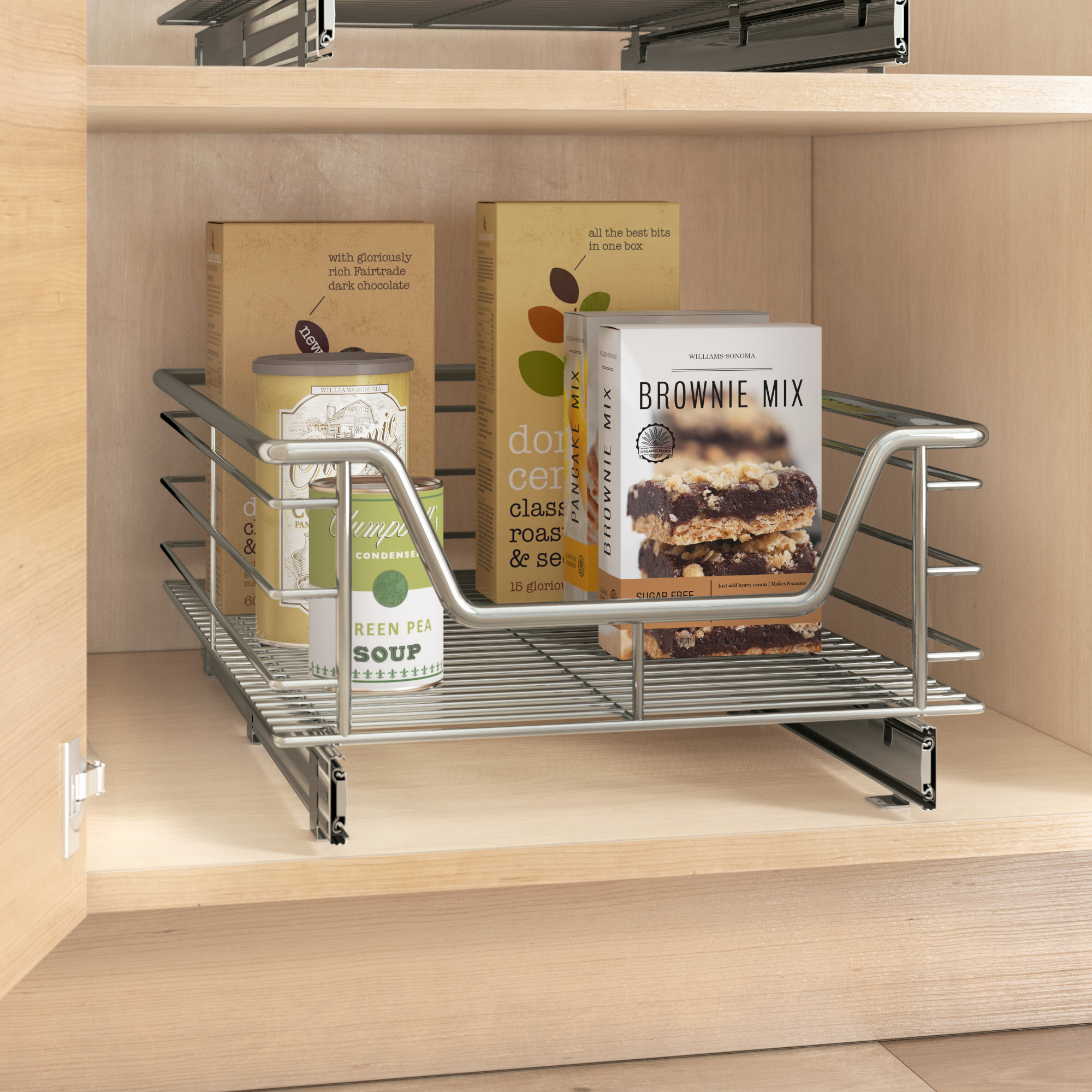 Kitchen Cabinet Pull Out Two Tier Roll Out Sliding Shelves Storage Organizer For Extra Storage Requires At Least 12 Cabinet Opening Slide Out Cabinet Organizer 11w X 18d X 14 1 2h Storage