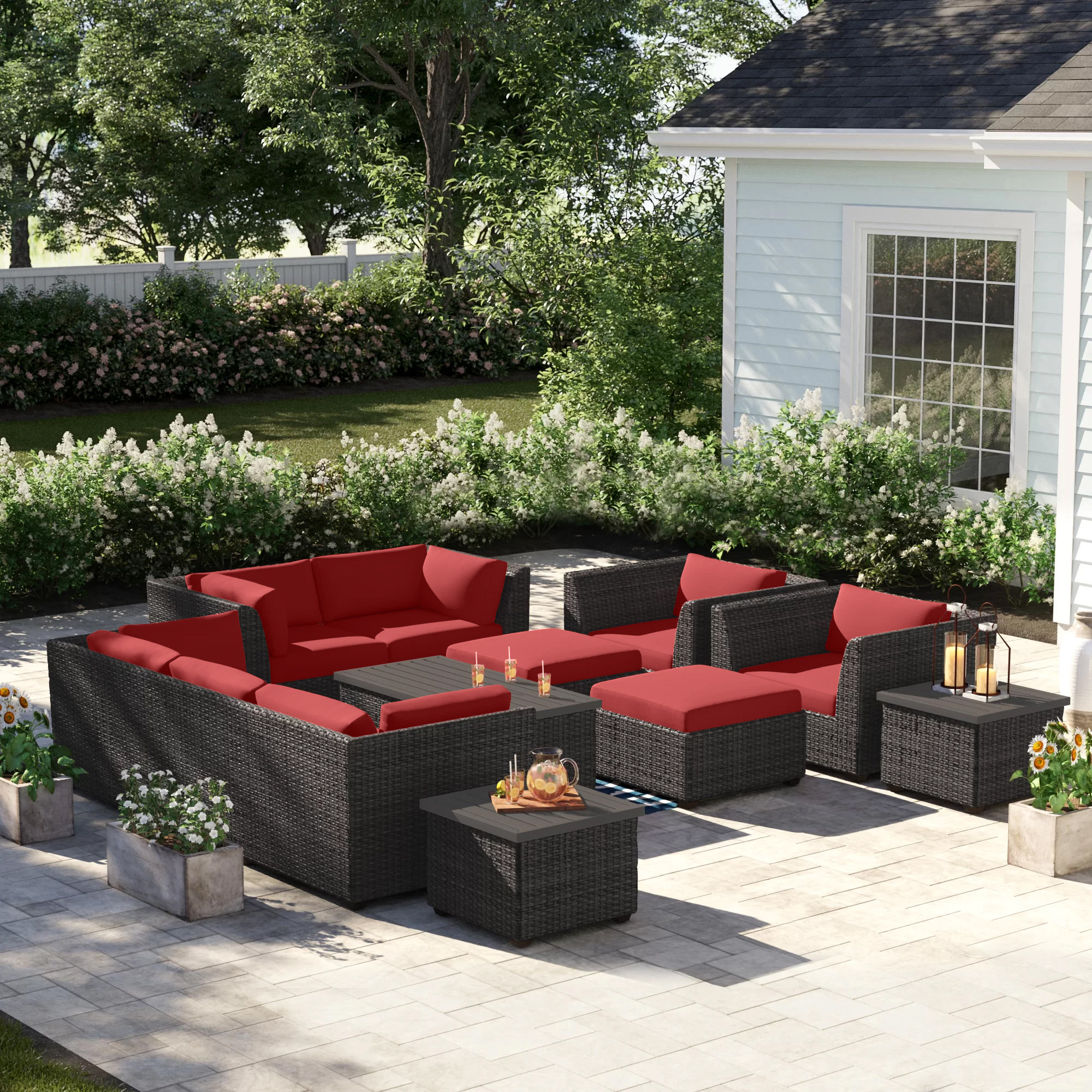 Sol 72 Outdoor Tegan 12 Piece Sofa Seating Group With Cushions Reviews Wayfair