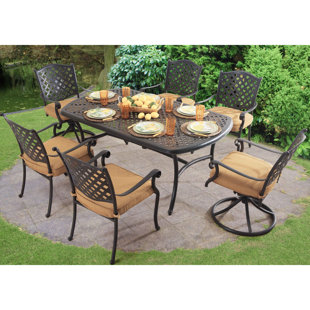 Go to store & view more images Largemont 7 Piece Dining Set with Cushions by Sunjoy