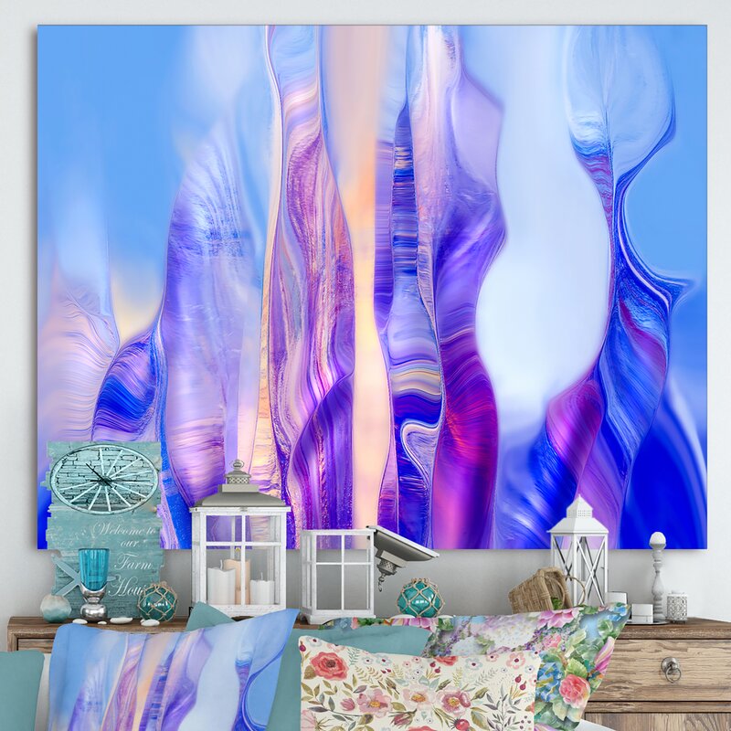 Colorful Abstract Twisted Wavy Shapes In Motion - Graphic Art on Canvas