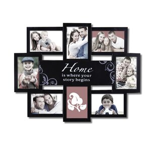 8 Opening Plastic Home is Where Your Story Begins Photo Collage Wall Hanging Picture Frame