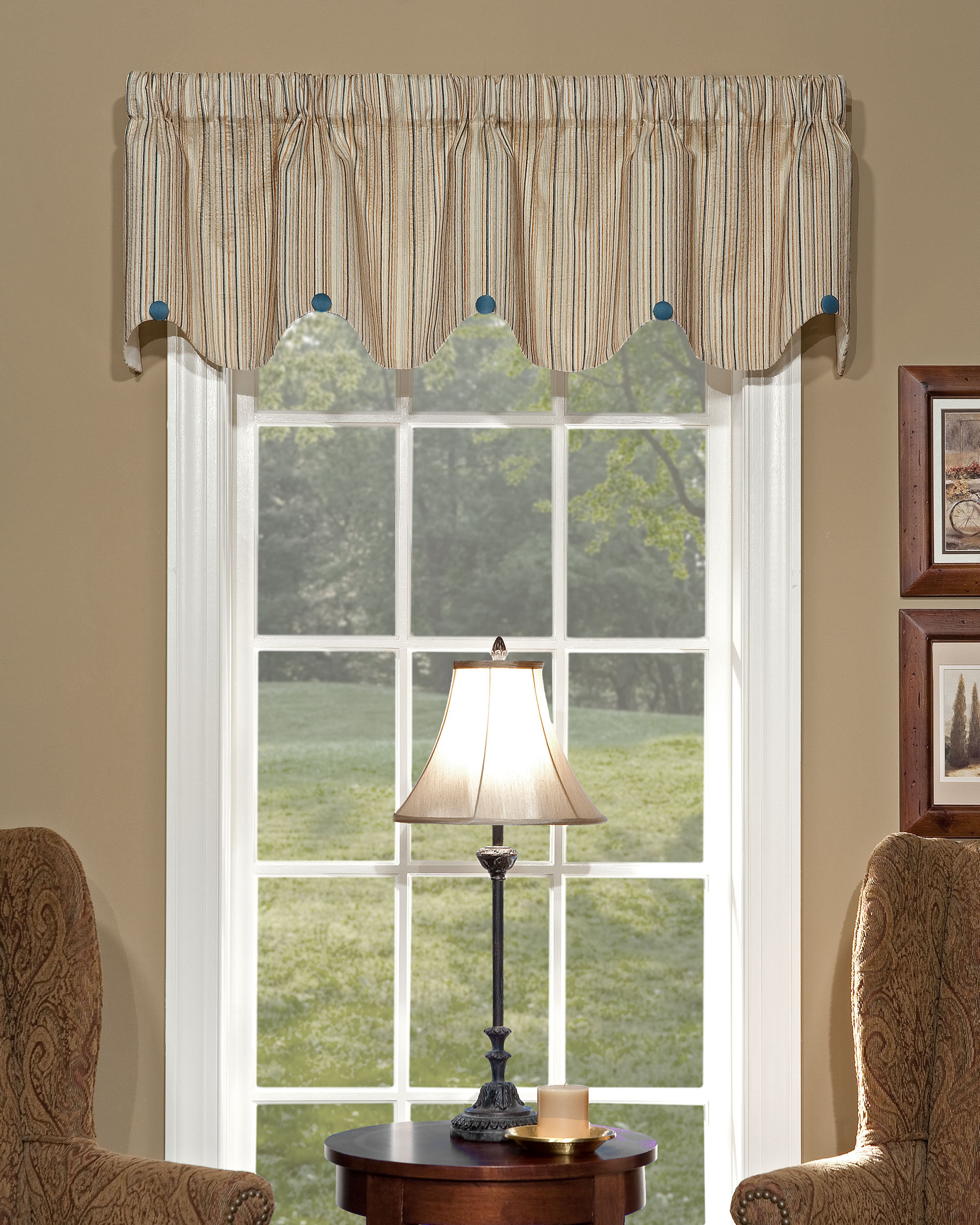 60-Inch by 12-Inch American Curtain and Home Deanna Window Treatment Valance Natural