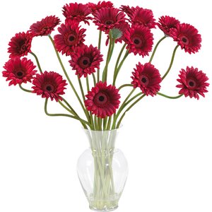 Liquid Illusion Silk Gerber Daisy with Vase