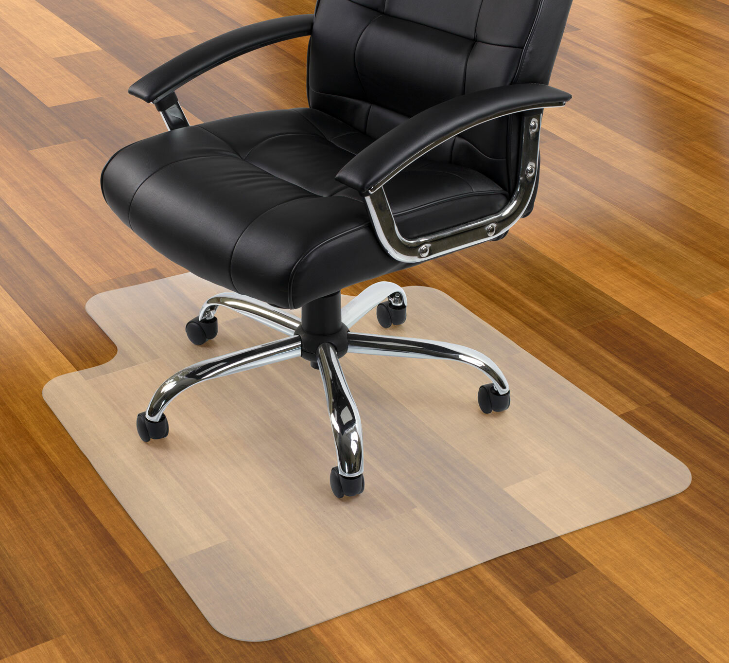Mount It Office Hardwood High Pile Carpet Beveled Chair Mat