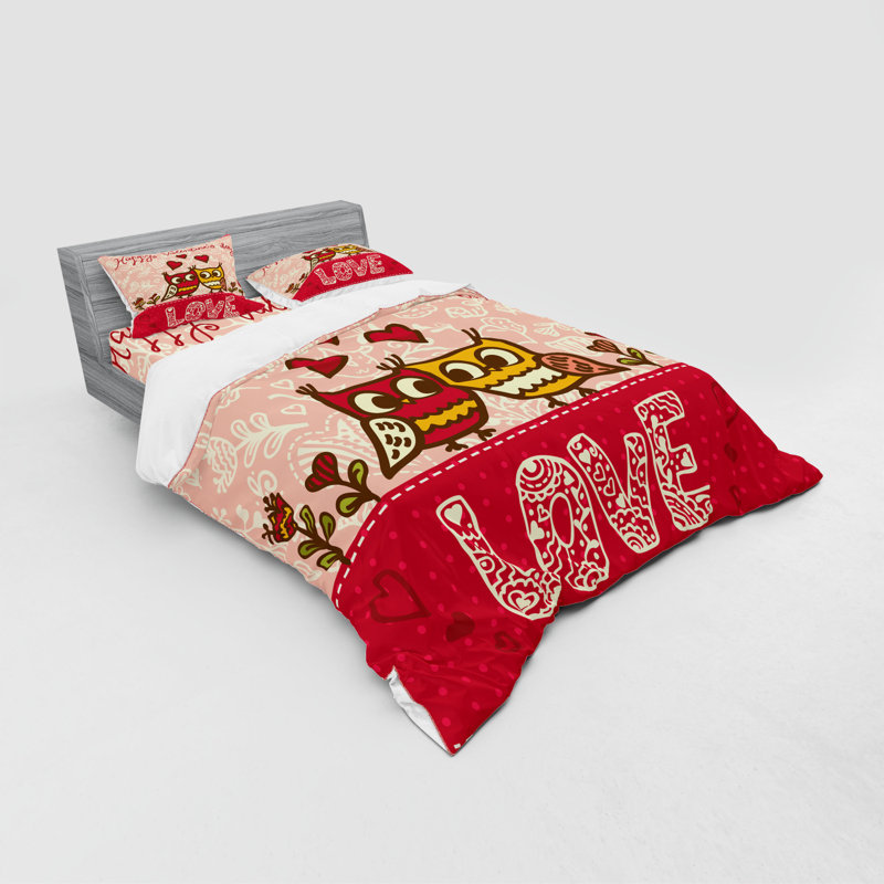 East Urban Home Owls In Love Print Partners Couples Boho Hearts