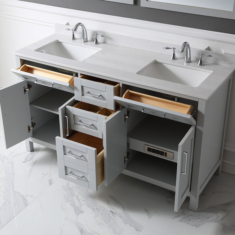 Ove Decors Tahoe 60 Double Bathroom Vanity Set With Mirror