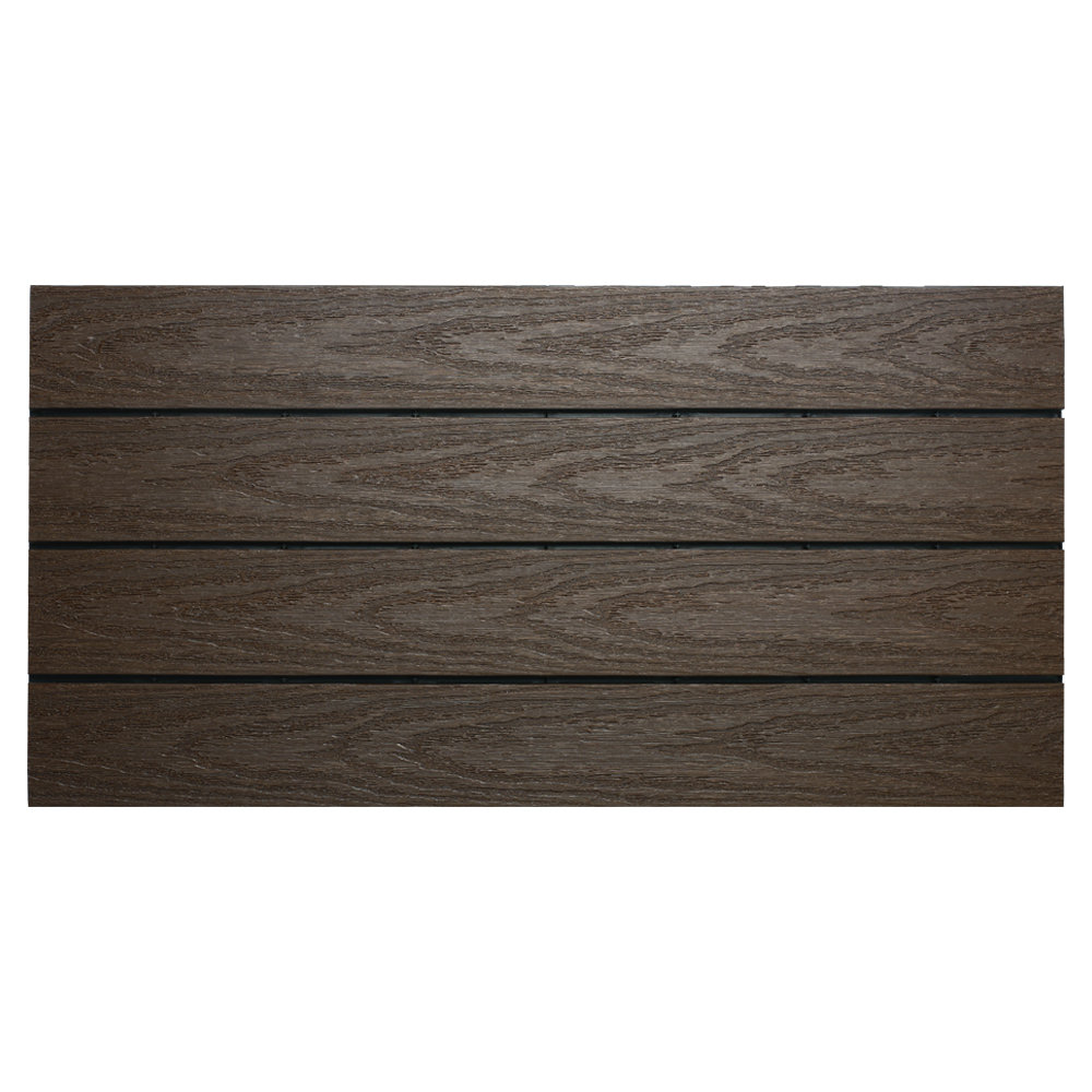 10 sq. ft. per Box NewTechWood US-QD-ZX-WN Ultra Shield Natural x 1 Quick Outdoor Composite Deck Tiles in Spanish Walnut