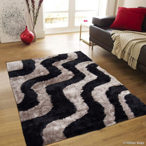 Hand-Tufted Black/Gray Area Rug
