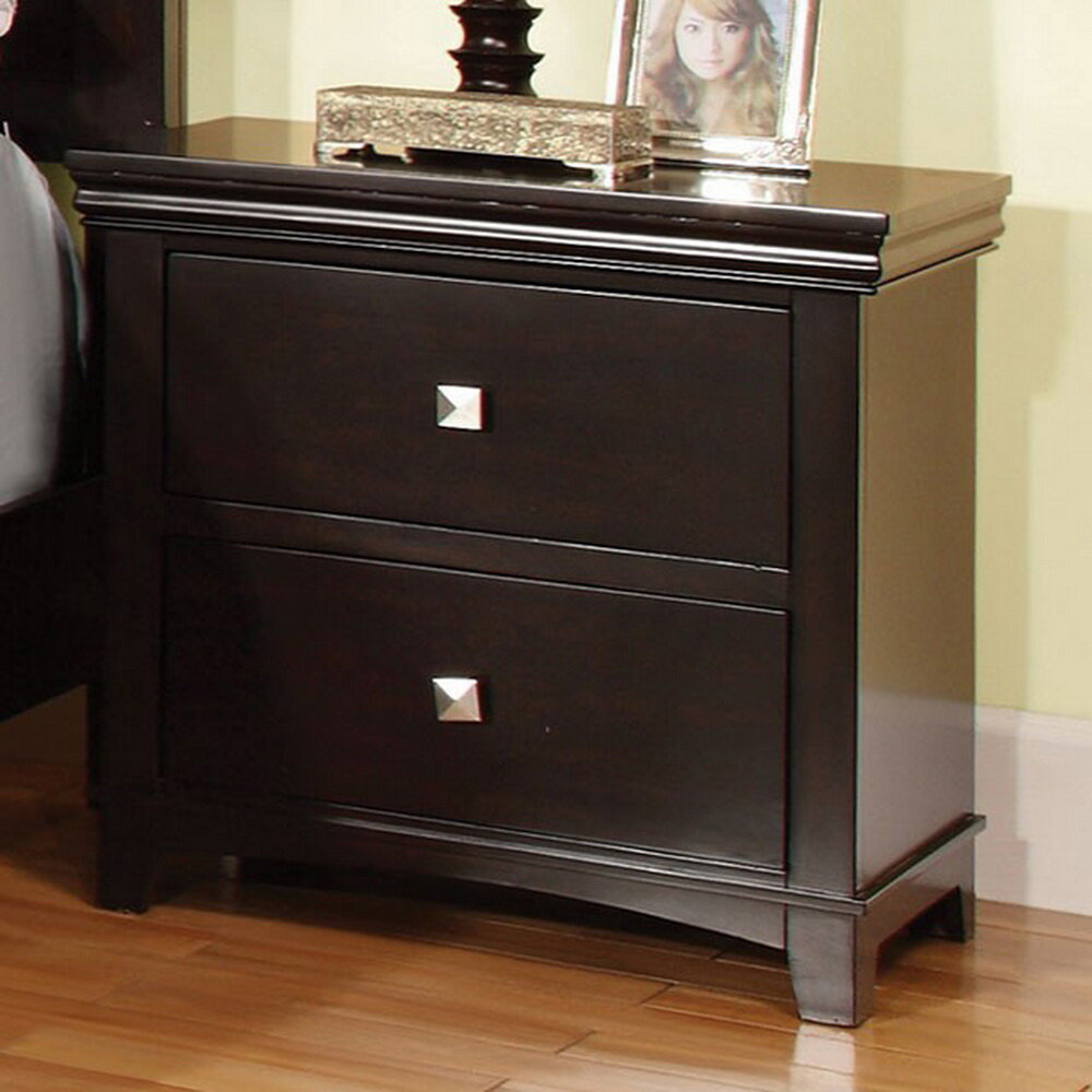 Charlton Home Coppola 2 Drawer Solid Wood Nightstand In Espresso Wayfair