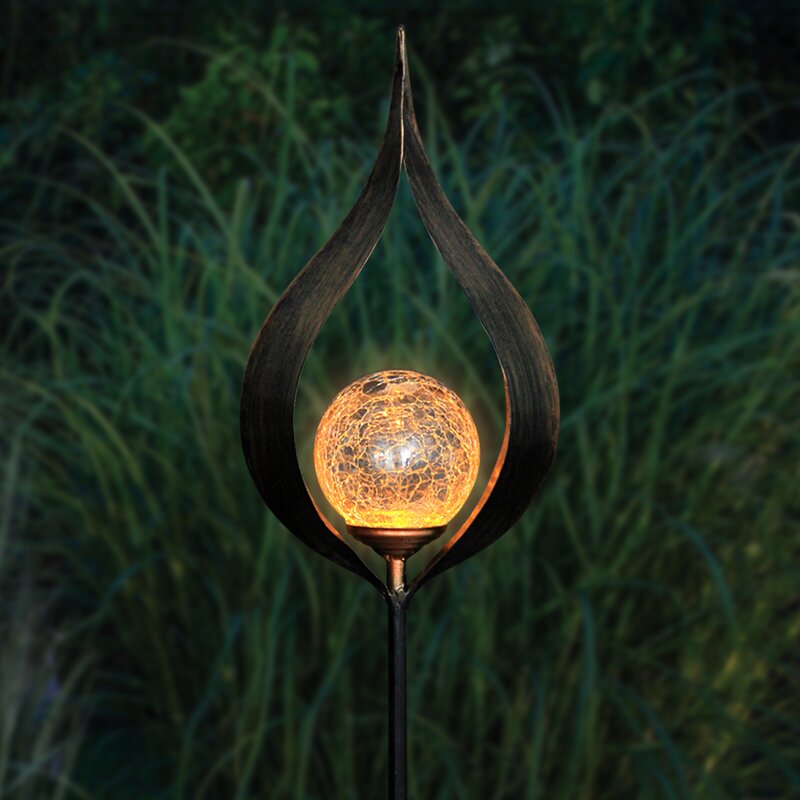 World Menagerie Linets Solar Flame Torch Garden Stake | Wayfair