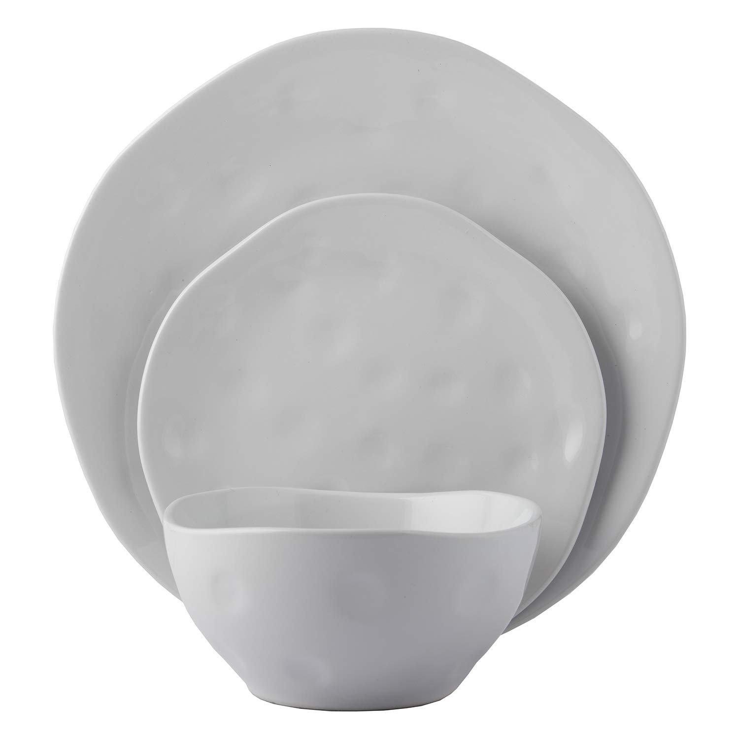 Melange Stoneware 18 Piece Irregular Shape Dinnerware Set Aqua Irregular Shape Dinnerware Set