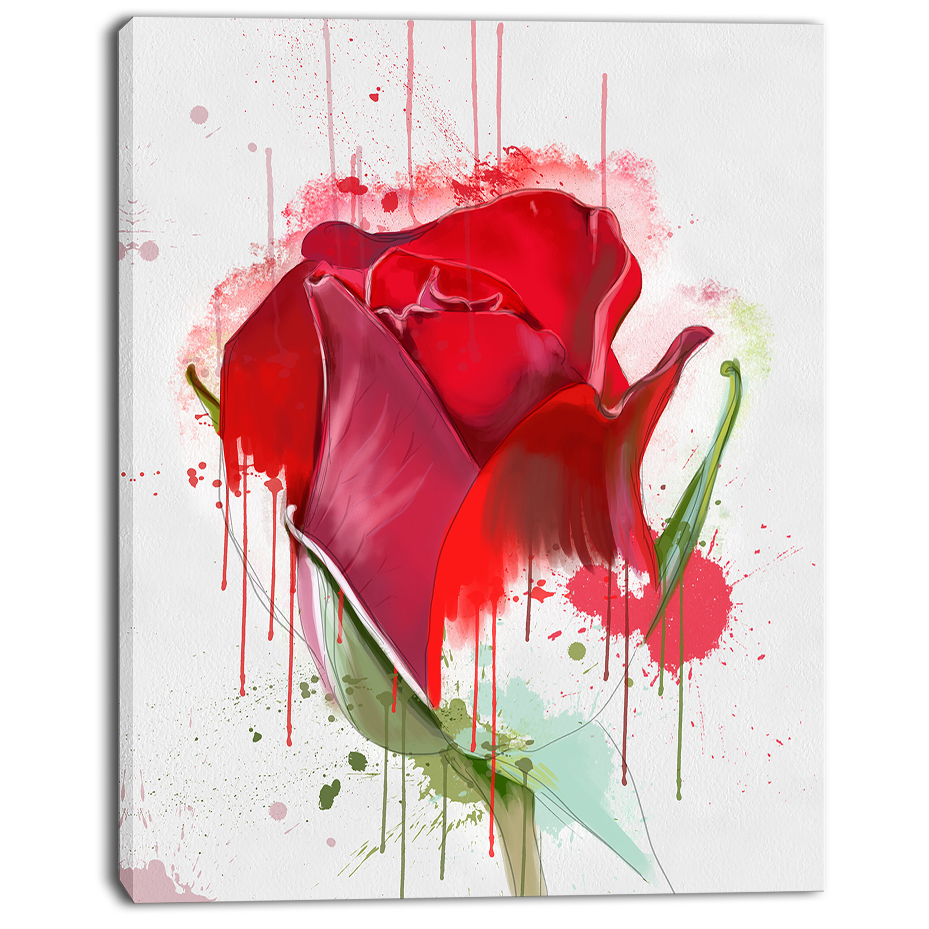 Red Rose Painting Step By Step