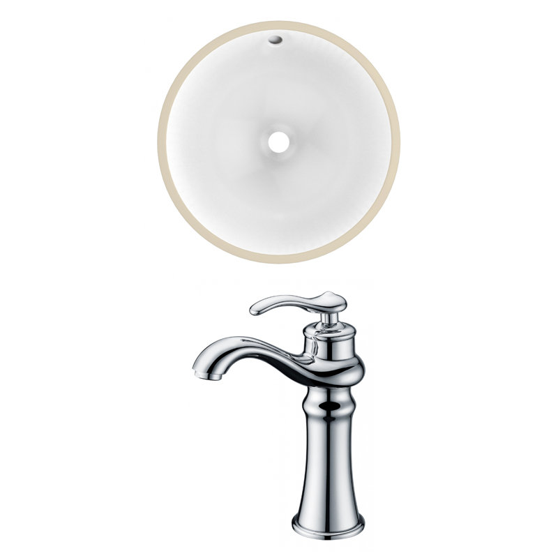 Royalpurplebathkitchen Ceramic Circular Undermount Bathroom Sink With Faucet And Overflow Wayfair