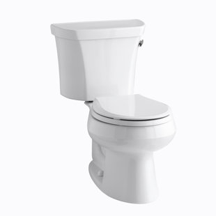 Go to store & view more images Kohler Wellworth Two-Piece Round-Front 1.28 GPF Toilet with Class Five Flush Technology, Right-Hand Trip Lever, Insuliner Tank Liner and Tank Cover Locks