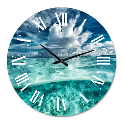 Amazing Underwater Seascape and Clouds - Nautical & Coastal Wall Clock