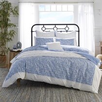 Southern Tide® Summerville Comforter Set reversible 100% Cotton fabric in Blue 