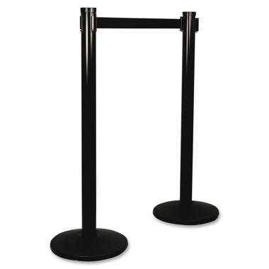 S/Steel Set of Two Tensator Retractable Barrier Posts Stanchions 7'6" Strap 