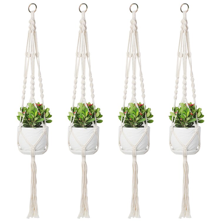 Macrame Plant Flower Pot Holder Hanger Hanging Planter Basket Hemp Rope Braided