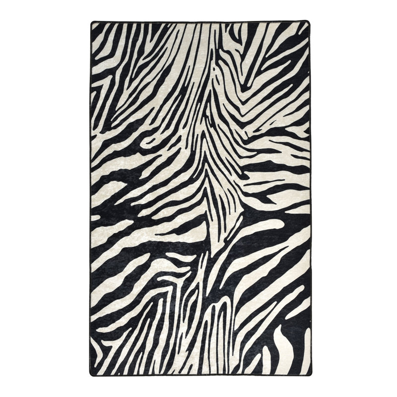 Bloomsbury Market Baudette Zebra Black White Rug Wayfair Co Uk Baudette Zebra Black White Rug