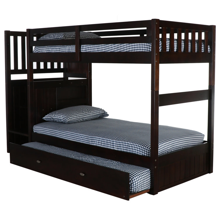 Harriet Bee Aerius Twin Over Twin Solid Wood Standard Bunk Bed With Trundle By Harriet Bee Wayfair