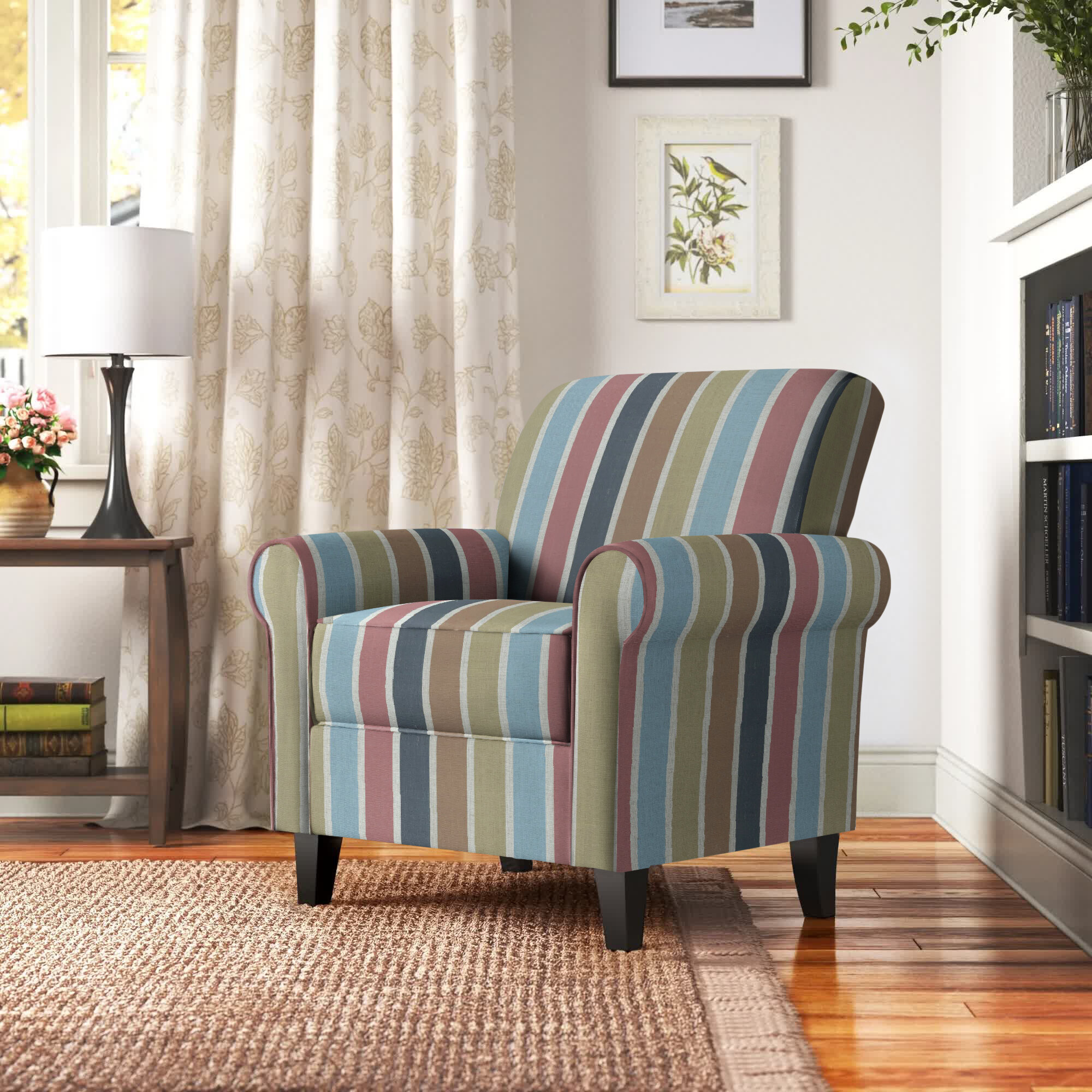 Wayfair | Blue Striped Accent Chairs You'll Love in 2022