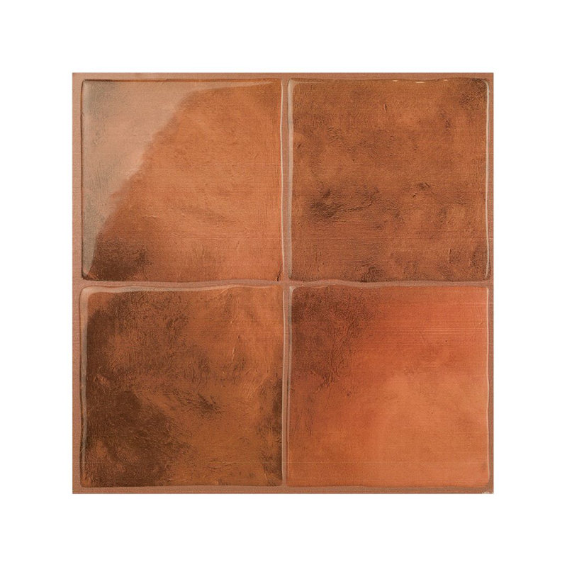 Peel and Stick Gel Backsplash Tile Zellige 9'' x 9''  Color: Orange
