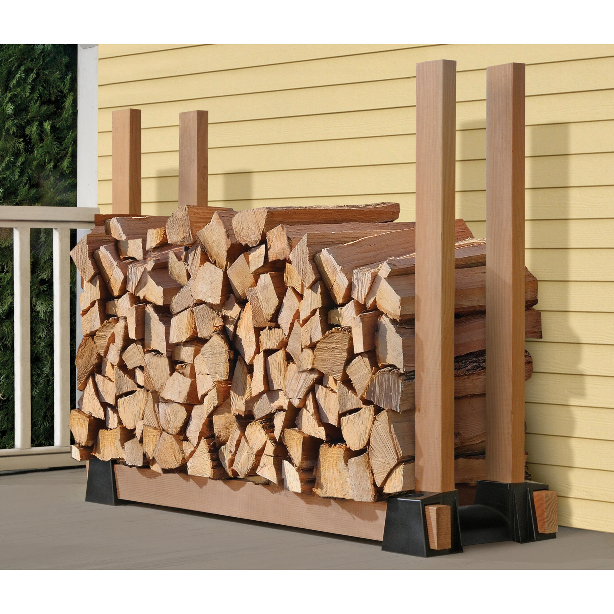 Firewood Rack Bracket Kit Log Storage Durable Steel Holder Adjustable Organizer 