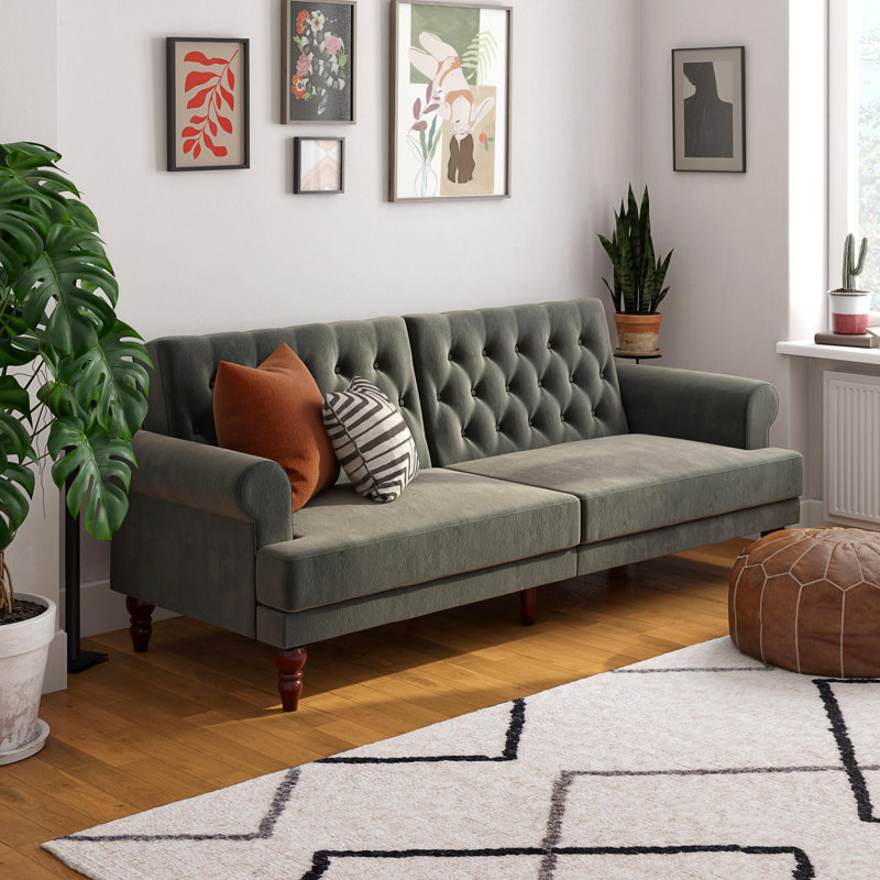 Novogratz Cidy Twin 83 5 Tufted Back Convertible Sofa Novogratz Cidy Twin 83 5 Tufted