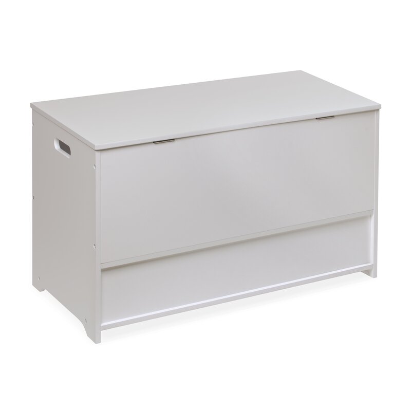 Kids White Toy Storage Bench Seat Chest With Star Design