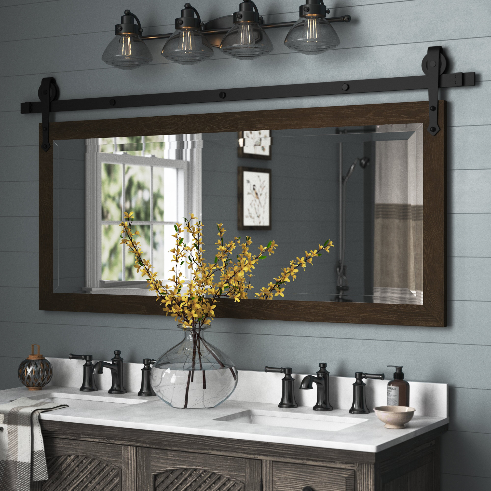 Laurel Foundry Modern Farmhouse Neace Rectangle Wood Wall Mirror ...