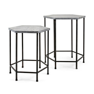 Baumgarten 2 Piece Galvanized End Table Set