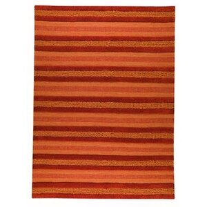 Grenada Orange Striped Area Rug