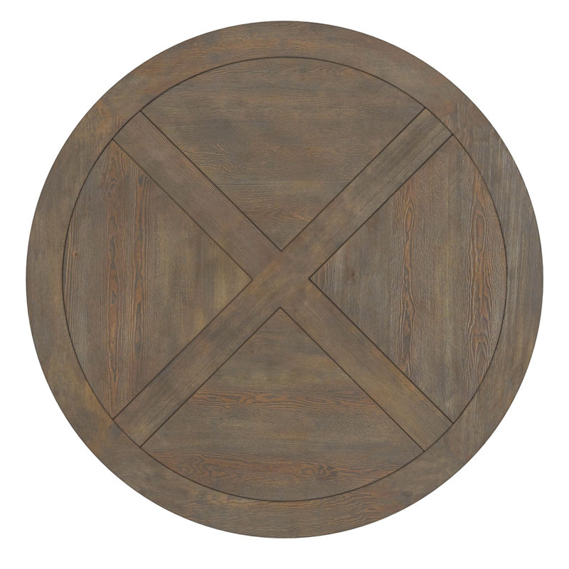 Abasi Round Table Top Color: Light Distressed Natural, Size: 47.79" L x 47.79" W  (Incomplete Box 1/2 )