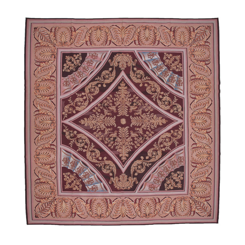 Astoria Grand One Of A Kind Mara Hand Knotted 1960s Turkish Pink Red 12 X 13 Area Rug Wayfair